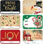 80-Count Large Foil Christmas Gift Tag Stickers, 8 Jumbo Designs - Xmas to and from Christmas Name Tags for wrapping-Holiday Present self-adhesive Gift Labels