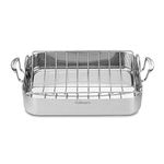 Cuisinart Multiclad Pro Triple Ply Stainless Cookware 16-inch Roasting Pan Skillet, Rectangular Roaster w/Rack