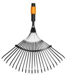 Fiskars QuikFit Leaf Rake, Tool Head, With 20 Tines, Width: 56cm, Steel Tines, Black/Orange, 1000644