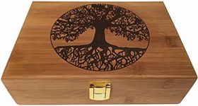 Blake & Lake Tree of Life Keepsake Box - Wooden Keepsake Box with Hinged Lid - Engraved Design - Decorative Wooden Boxes with Lids - Wood Gift Box (Tree of Life)