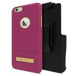 Seidio SURFACE with Metal Kickstand Case & Holster Combo for iPhone 6 Plus/6s Plus - Non-Retail Packaging - Dark Pink/Green