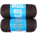 Brazilian Wool for Hair 2 Roll 100% Brazilian Wool Hair for African Crochet Hair Braiding Twisting Jumbo Braids/Senegalese Twist/Faux Locs/Wraps with Crochet Hook(2 Roll, 4#)