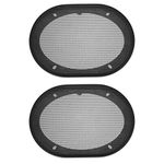 uxcell Speaker Grill Cover 5.94X8.27inch Mesh Decorative Square Subwoofer Guard Protector Black 2pcs