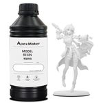 ApexMaker 3D Printer Resin White, 1000g, High Precision, Low Odor, Quick Curing Standard Photopolymer Resin, 385-405nm UV Curing 3D Printing Liquid Photopolymer Resin for LCD DLP SLA 3D Printers