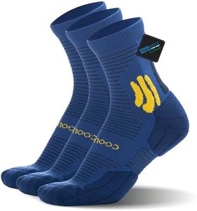 BRISIRA Coolmax Bamboo Viscose Compression Running Socks Quarter Crew Athletic Cushioned Breathable Anti Blister&Sweat&Odor