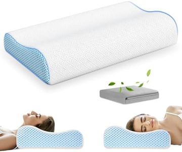 PKBD Queen Size Memory Foam Pillow with Replacement Pillowcases,Neck/Shoulder Pain Relief,Ergonomic Orthopedic Cervical Sleeping Pillow Neck Contour Support Bed Pillow for Side,Back,Stomach Sleepers