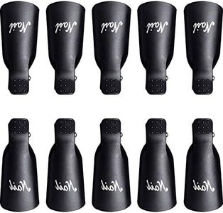 10 Piezas Clip de Removedor de Esmaltes de Uña Pinza de Arte de Uñas de Acrílico Herramienta de Manicura (Negro)