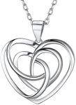 PROSILVER Celtic Necklace for Women Sterling Silver Irish Jewelry Dainty Necklace Charm Love Heart Celtic Knot Pendant