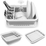 ZOUYO Collapsible Drying Dish Rack and Drainerboard Set Portable Dish Drainers Organizer Storage Rack for for Kitchen Counter RV Travel Trailer Camper Accessories