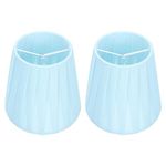 Lurrose Trendy Home Decor 2Pcs Chandelier Shade, Clip on Light Shades Candle Chandelier Lampshades Table Light Lampshade for Ceilings Bedroom Office (- Blue) Desk Topper