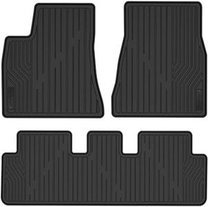 OEDRO Tapis de Sol Compatible avec Tesla Model 3 2017-2022, Protection Anti-intempéries en TPE Noir, Comprend 1ère et 2e rangées, Ensemble Complet de doublures