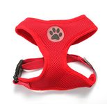 ZoonPark® Dog Soft Vest Harness,Pet Dog Puppy Breathable Soft Mesh Adjustable Pet Walking Harness For Small Medium Dogs (S, Red)