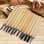 ikis Hand Wood Carving Chisels Knife for Basic Woodcut Working DIY Hand Tool 12Pcs/Set,