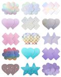 CICKEE Nipple Covers Fun Pasties Pack Pink Purple Glitter Boob Stickers Adhensive Bra Pasty for Nipples Small or Large Breast Sexy Cute Breast Petals -15 Pairs