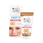 Garnier Ambre Solaire SPF 50+ Anti Dryness Sun Cream Moisturiser for Face, High Protection Against UVA & UVB, Non-Sticky Fast Absorption, For Daily Use, All Skin Tones, Super UV, 50 ml