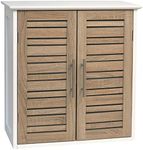 EVIDECO French Home Goods Wall-Mounted Bathroom Cabinet with Double Vented Doors, Compact Storage Organizer for Toiletries, White and Oak Finish - Stockholm Collection