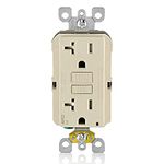 Leviton AFTR2-T SmartlockPro Outlet Branch Circuit Arc-Fault Circuit Interrupter Receptacle, 20-Amp, 120-volt, Light Almond