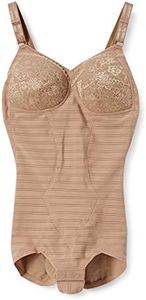 Wing/Wacoal NA3638 Women's Bodysuit, Wireless, Firm and Smooth Body Line, Tummy Pressure, Natural Rounded Bust Silhouette, cinnamon brown, E85 / L