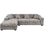 HOTNIU 2 Pieces Sectional Sofa Covers l Shaped Sofa Cover Stretch Sofa Slipcover for Sectionals Elastic Universal Couch Covers with 2 Pillow Covers (L-Shaped 2+2, Pattern SL)