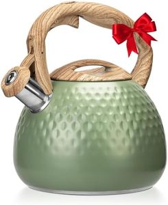 Hauce Radio Tea Kettle Stovetops, 2.5 Quart Food Grade Stainless Steel Water kettles for Stove Top Teatop with Anti-hot Ergonomic Handle,Suitable for All Heat Sources