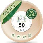 Chic Leaf Palm Leaf Round Plates (5" Round 50pc)