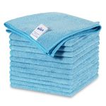 MR.SIGA Microfibre Cleaning Cloth, All-Purpose Surface Microfibre Towel, Streak Free Reusable Kitchen Towel for Kitchen, House,Bathrooms, Car, Pack of 12, Sky Blue, 32 x 32 cm(12.6 x 12.6 inch)…