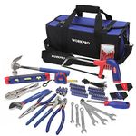 WORKPRO Tools Kit for Home Repair 156PC with Tool Bag, DIY Hand Tool Set - Including Pliers Set, Hex Key Set, Wrench Spanner, Screwdriver Bits, Precision Screwdriver, Hammer