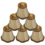 HERCHR Set of 6 Clip On Lamp Shade,6Pcs Retro Palace Pendant Light Shade Set of 6 Clip LampShades,Candle Lampshades for Chandelier Ceiling Light,Fabric Table Lampshade Lamp Cover Drop Light Lampshade