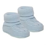 Soft Touch Newborn Baby Booties Baby Boys Girls Knitted Booties 1 Pair Plain Bootees NB-3 Months 1118 (Sky Blue)