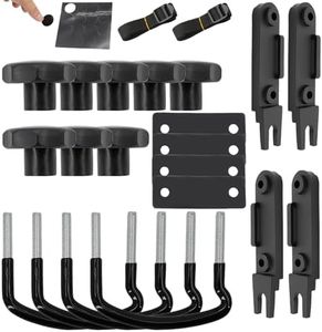 Fijación para cofre de techo, 4 juegos de soportes para cofres de techo, soportes de 85 mm con 8 tuercas de seguridad y 2 vendas, adhesivo de punto redondo, soporte universal para cajas de techo