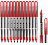 Surcotto Rollerball Pen, 0.5mm Red Pens, Smooth Ballpoint Pen Quick-Drying Liquid Ink Rollerball Pens - Pack of 12