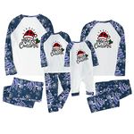 Deal of The Day Family Pajamas Matching Set Xmas Matching Pjs Sets Holiday Sleepwear Dad Mom and Me Matching Outfits Loungwear Set, A05#blue, 6-9 Months