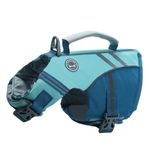 VIVAGLORY Sports Style Dog Life Jacket with Extra Flotation, Adjustable & Durable Swim Life Vest with Secure Fastening System for Small Dogs, Cyan