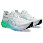 Asics Men's Gel-Kayano 31 Sneaker, White Bright Cyan, 9 UK