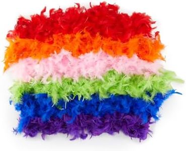 Zink 6PCS Colorful Feather Boas - 6 Fluffy Feather Boas for Dress-Up, Party Favors, Photo Booths, and More