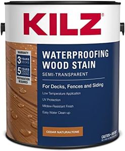 KILZ Waterproofing Wood Stain, Exterior, Semi-Transparent, Cedar, 1 Gallon