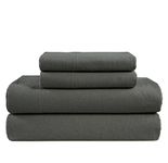 100% Cotton Flannel Sheets Set - Flannel Sheets Queen, 4-Piece Bed Sheets - Lightweight Bedding, Brushed for Extra Softness, Warm and Cozy, 15" Deep Pocket (Fits Upto 17" Mattress) - Charcoal