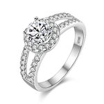 Uloveido Womens Infinity Wedding Ring Set Double Aperture Halo Round Cut Cubic Zirconia Size 5-11 J510-White-6