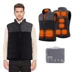 2024 Upgraded Heated Vest for Men Women, Mens Double Switch Heated Vest with 9 Heating Zones, Lightweight Heated Jacket with USB Charging Keep Warm Function for Outdoor, Travel, Winnter(No Battery)