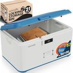 SereneLife Locking Storage Container Bin - 21 Gallon Large Capacity - Stackable Storage Tote Deck Box - Tough Durable Plastic Household Organizer with Lid, and Security Combination Lock - SLSBIN20