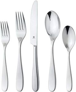 DANIALLI Modern Fidenza Silverware Set - 18/10 Stainless Steel Flatware Set for Elegant Dining - Dishwasher Safe Cutlery Set (60-Piece)