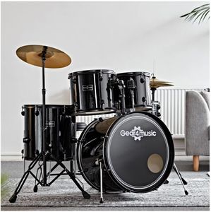 Gear4music Acoustic Drum Kit – Black