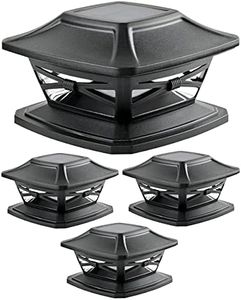 Davinci Lighting Flexfit Solar Outdoor Post Cap Lights - One-Size-Fits-All Base for 4x4 5x5 6x6 Wooden Posts - Bright LED Light - Slate Black (4 Pack)