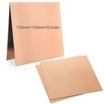 MIVIDE 4 Pcs 99.9% Pure Copper Sheet, 6" x 6", 24 Gauge(0.51mm) Thickness, Film Attached Copper Plates, Copper Metal Sheet for Jewelry Making, DIY Crafts, Repairs, Electrical