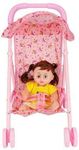 SK TOY ZONE Play New Set Play House Stroller Trolley with Doll for Kids Girls (Pink_55 cm)