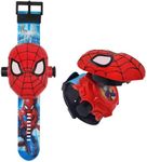 FILDANCO Superhero Projector Watch Kids Digital Watch Toy Toddler Watch with 24 Anime Images Stocking Stuffer Gift for Birthday Halloween Christmas Anniversaries (Red)