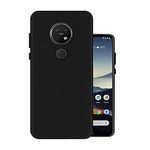 HELLO ZONE Rubber Exclusive Matte Finish Soft Back Case Cover for Nokia 7.2 - Black