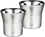 Yoshikawa YJ2174 Rock Tumbler, 11.8 fl oz (320 ml), Silver, 2 pcs, Stainless Steel, Double Layer Construction, Shiniya Syndicate