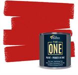 THE ONE Paint & Primer: Most Durable All-in-One Furniture Paint, Cabinet Paint, Front Door Paint, Wall Paint, Bathroom, Kitchen - Fast Drying Craft Paint Interior & Exterior (Red, Satin, 1 Liter)