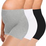 Pepperika High Waist Stretchable Cotton Over The Bump Maternity Boyshorts Pregnancy Panties for Women Shorts Style Brief Underwear for Pregnant Women Combo Pack (Size XL Pack of 3) Multicolor